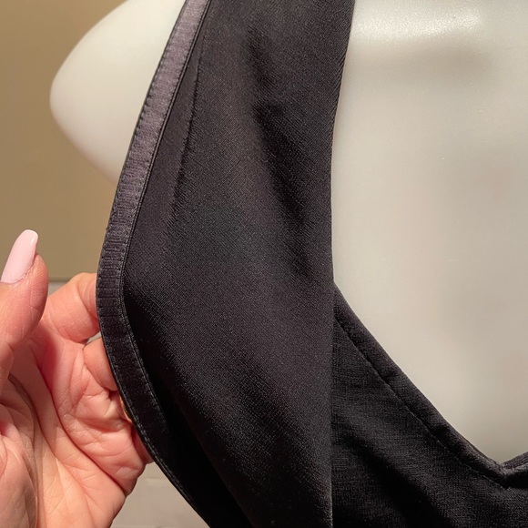 Y2K Vintage Tadashi Women’s Blk Sleeveless Tuxedo Style Full Length Dress SZ S - Picture 6 of 13